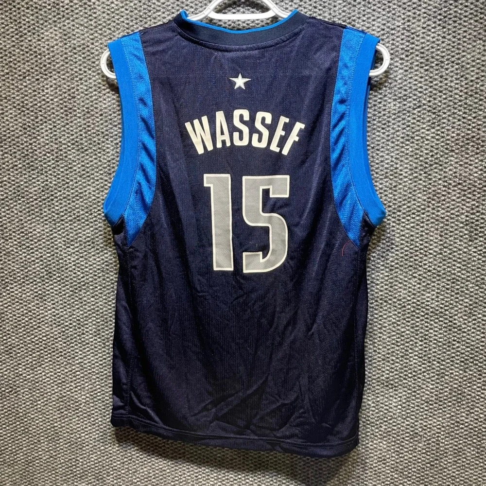 Reebok‎ Dallas Mavericks NBA Jersey Boys Youth Large 14-16 Wassef 15 Navy Blue